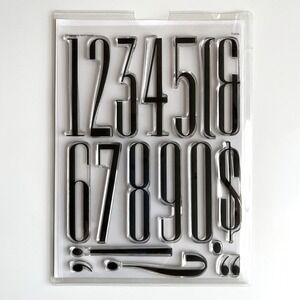 New Heidi Swapp 6x8" Clear Stamp Set & Stamp Sleeve Captions‎ Numbers